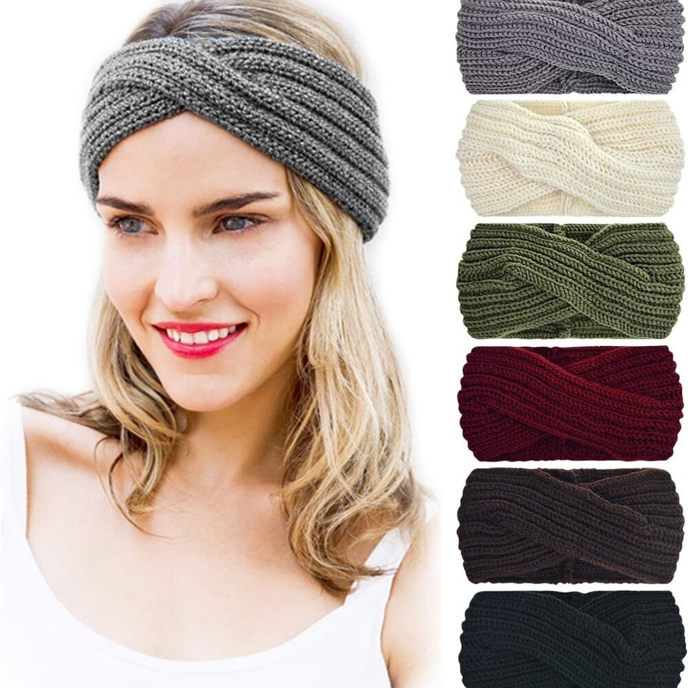 Winter Knit Chunky Headbands for Women Crochet Turban Knitted Ear Warmer Fashion